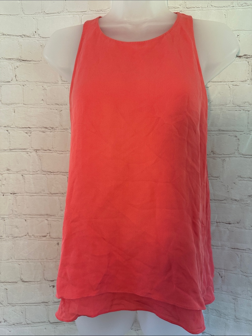 Rebecca Taylor Silk Coral Sleeveless Layered Women's Tank Top size 8